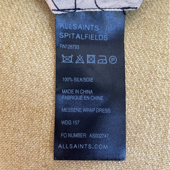 Allsaints silk wrap dress size 8 - Picture 6 of 9